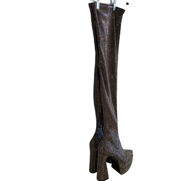 NWOT STEVE MADDEN Sultry Boot in Black Rhinestone, size 8 - Picture 4 of 16